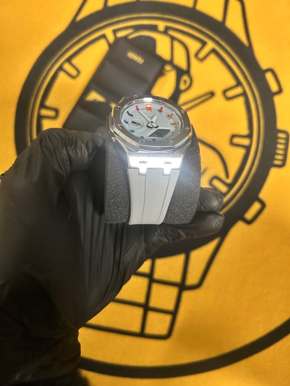 Casio G-Shock Metal Rainbow Dial Watch โ Luxury Steel Bezel, 200M Water Resistan - Picture 2 of 10